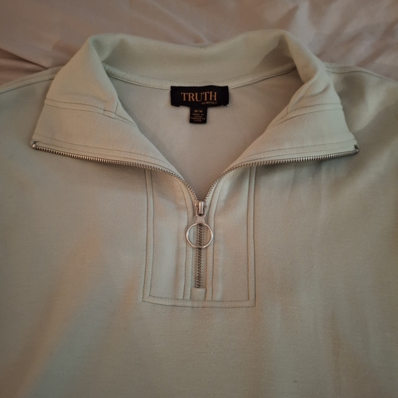 Truth Women's Light Green Quarter-Zip Pullover Sweater - Picture 7 of 8